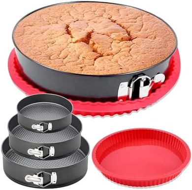 4-Piece Leakproof Springform Pan Set (7", 9", 10") for Cakes & Cheesecakes
