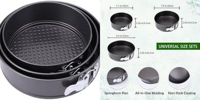 Nonstick Springform Cake Pan Set (7", 8", 9")
