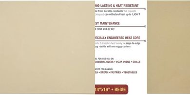 Rectangular Pizza Stone for Oven & Grill (14x16")
